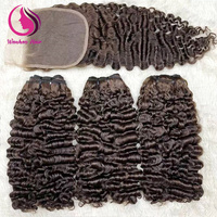 Vente en gros d'extension de cheveux vierges bruts cambodgiens non traités, paquets de cheveux bouclés birmans bruts à cuticule alignée, cheveux humains