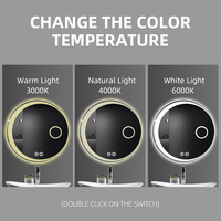 Modern Smart Round LED Touch Screen Mirror Wall Mounted Cabinet Decorative Light Mirror
