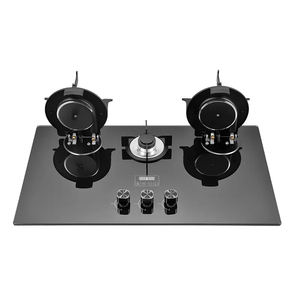 Estufa de <span class=keywords><strong>Gas</strong></span> de 3 Quemadores de Vidrio Templado Empotrable para Uso Doméstico y Hotelero - Product Image 1