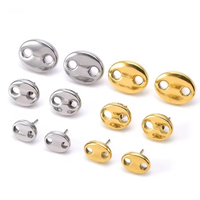 Yiwu 18k or acier inoxydable connecteur de nez de porc 8mm perle de grain de café pour Bracelet fermoir fabrication de bijoux résultats