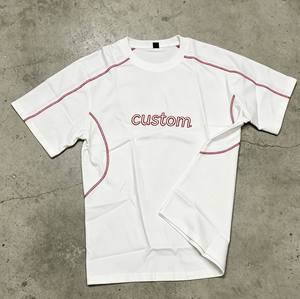 Custom Men's Short Sleeve O-Neck Cotton T-Shirt Embroidered Letter Design Casual Style Regular Fit <b>Tops</b> - Product Image 1