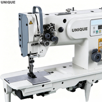 Machine à coudre industrielle à double aiguille à point noué à alimentation par entraînement pour cuir UNIQUE GC20606DD-2N de haute qualité