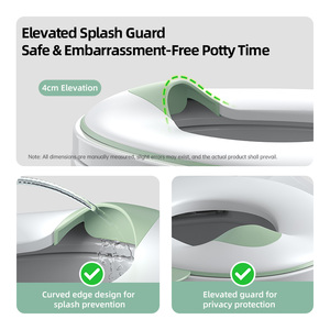 Siège d'apprentissage de la propreté pour enfant, avec protection anti-éclaboussures, réglable, robuste, orange et blanc, en PP - Product Image 2