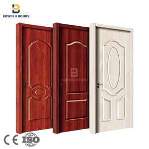 Precio al por mayor, piel de puerta de fábrica, Blanco imprimado, WPC, puertas de madera moldeadas, habitación interior, piel de puerta precolgada - Product Image 6