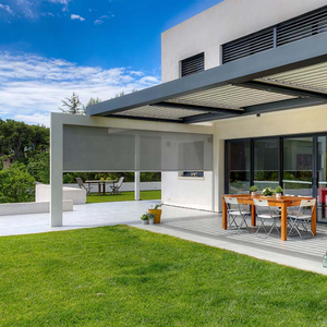 Pergola rétractable Toit en aluminium Jardin Patio Ombrage Abri imperméable Lamelles coulissantes manuelles Pergola <span class=keywords><strong>de</strong></span> jardin d'extérieur - Product Image 5