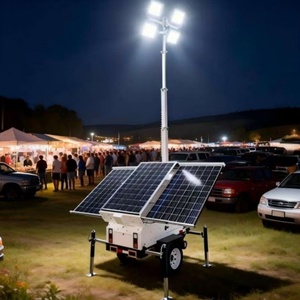 Tour d'éclairage de sécurité solaire pliable Ritevolt RST-3P, 4x100W LED, étanche, résistant au vent, haute résistance au vent, télescopique - Product Image 6