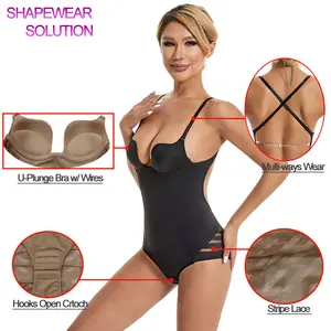Pour Femmes senza schienale Bodysuit Shapewear per le donne all'ingrosso Fajas matrimonio regolabile convertibile cinghie Sexy Wear U Body Shaper