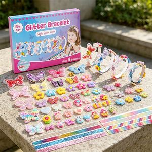 Luxury Girls Hair Kit Make Your Own Headbands Clips Butterfly <b>Flower</b> Gem <b>Sticker</b> Craft Birthday Gift Retail Box Set - Product Image 4