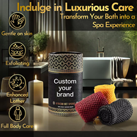 Éponge exfoliante en filet africain pour le corps et le dos, séchage rapide, longue durée, pour hommes et femmes, tous types de peau, nettoyage en profondeur