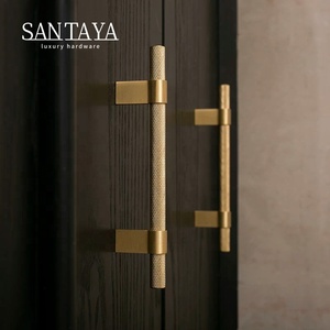 Santaya Solid <strong>Brushed</strong> Brass <strong>Handles</strong> <strong>Kitchen</strong> Cabinet Pulls Bedroom Wardrobe Drawer Knobs Furniture <strong>Handle</strong> - Product Image 1