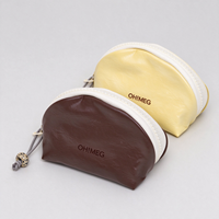 Pochette de voyage mini en PU avec fermeture éclair en résine, grande ouverture, organiseur de toilette portable pour filles, usage quotidien