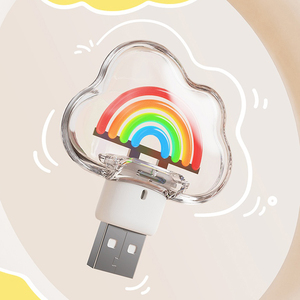 Phim hoạt hình mini <span class=keywords><strong>Lightning</strong></span> Led nightlight xách tay ABS Home Plug-in với bảo vệ mắt mềm mại ấm áp ánh sáng trắng thiết kế hiện đại - Product Image 2