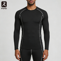 Ensemble de survêtement de sport pour homme, manches longues, séchage rapide, entraînement, fitness, musculation, course à pied, jogging, yoga, OEM