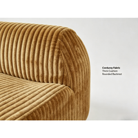 Fauteuil simple en velours côtelé avec coussin épais et dossier arrondi pour salon, chambre, appartement, hôtel, mobilier d'appoint de style lounge