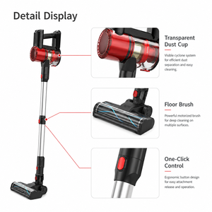 Aspirateur balai sans fil OEM ODM, aspiration 30KPa, 14.8V 2200mAh 180W, réservoir de poussière 0.8L, 68dB, léger, aspirateur à main pour la maison - Product Image 3