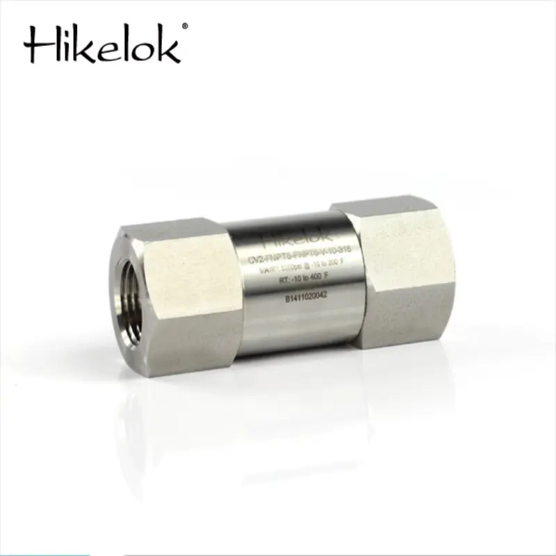 Hikelok-válvula de retención de resorte de alta presión SS316, válvula de retención vertical, sin retorno