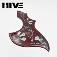 HIVE - Protector de Guitarra Acústica de 41 Pulgadas con Diseño de Flores y Pájaros, Autoadhesivo, Antiarañazos, Decoración para Guitarra Folk