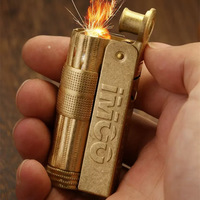 Briquet à kérosène IMCO Classic Retro, en cuivre original moleté, cadeau artisanal pour homme, rechargeable