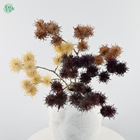 Bouquet de fleurs séchées artificielles en forme de boule d'épines de cardinelle, 68 cm, multicolore, décoration haut de gamme pour centre de table de mariage et de fête