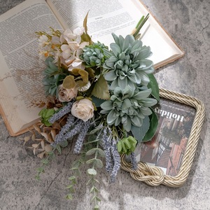 Bouquet de fleurs artificielles CallaFloral en tissu tissé plastique pour décoration de mariage CF01447A - Product Image 1