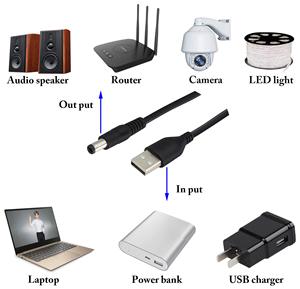 Câble convertisseur élévateur de tension USB 5V 9V 12V DC 55X21MM avec prise barillet pour routeur Wifi, modem, bande LED, adaptateur <span class=keywords><strong>d</strong></span>'alimentation - Product Image 6