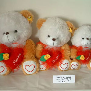 S/<span class=keywords><strong>M</strong></span>/L Promotionele Pluche Valentijn Beer Speelgoed Met Rode Hartvorm Kussen & Bloem Voor Valentijnsdag - Product Image 1