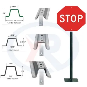 6' Tall U-Channel Sign Post with Tapered End Steel U Channel Post