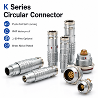 Connecteur Circulaire Push-Pull Série K en Gros d'Usine Compatible avec LEMO 0K 1K 2K 3K 4K Connecteur Métallique 2-30 Broches