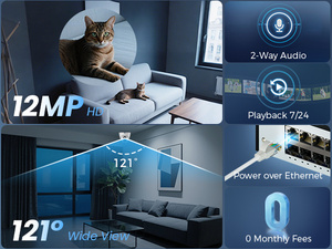 Kit de Cámara IP Domo POE de 8 Canales, Luz Dual, Visión Nocturna a Todo Color, 12MP 4K, Sistema de Seguridad CCTV, Función de Gran Angular, NVR en Red, Nube - Product Image 4