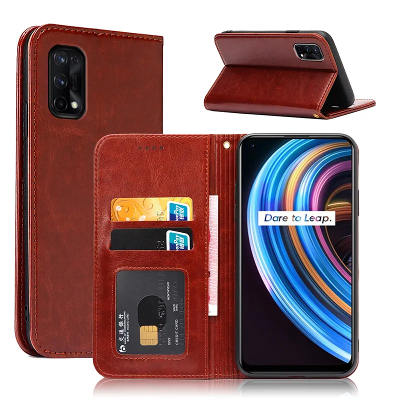 Funda de cuero para teléfono móvil Realme X7 Max, carcasa tipo libro para Smartphone Realme X7