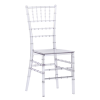 Chaise Chiavari Phoenix Napoléon transparente en résine acrylique pour événements, location en gros pour adultes, idéale pour les mariages