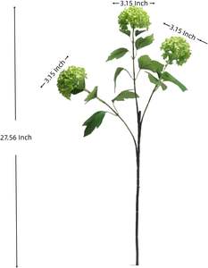 Vente en gros de fleurs artificielles en sérum à 3 branches, aspect réaliste, pour la décoration de centre de table de mariage ou de fête - Product Image 2