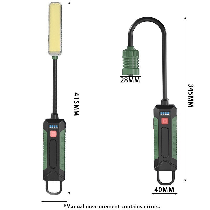 Magnetic Rechargeable Flexible Tube Work Light LED Inspection Lamp Hook Portable Workshop Car Repair Light