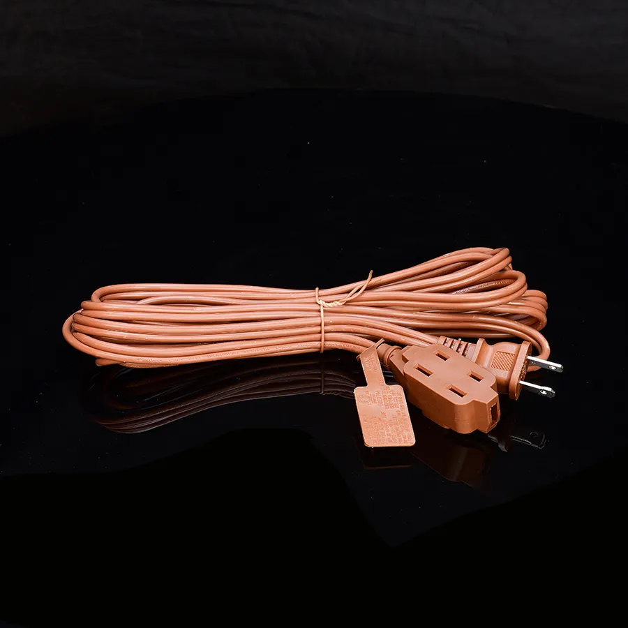 Penjualan Langsung Pabrik 2X16AWG Isolasi Coklat Perlindungan ETL Plug Kabel Ekstensi Kabel Listrik