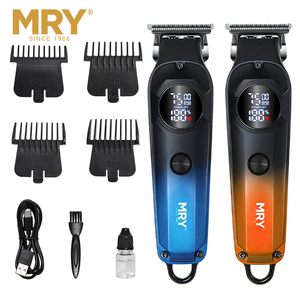 เครื่องตัดผม MRY MR-186M 1200mah <span class=keywords><strong>แบบ</strong></span>ไร้สาย ใช้พอร์ต USB ตัวเครื่องทำจากโลหะผสมสังกะสี ความเร็ว 7500 รอบต่อนาที ปรับความเร็วได้สองระดับ สำหรับผู้ชาย - Product Image 1