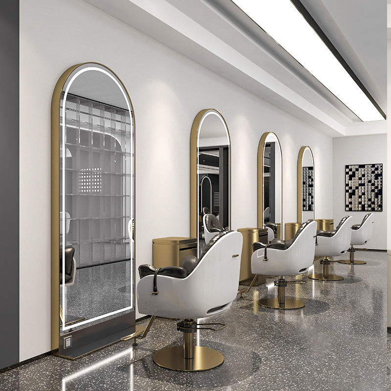 Espejo de un solo lado con marco dorado