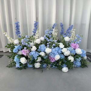 Y-FR043 Camino de Mesa de Flores Artificiales al por Mayor, Camino de Mesa de Rosas para Decoración de Bodas, Caminos de Mesa de Seda 5D con Flores para Decoración de Bodas - Product Image 1