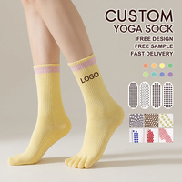 Chaussettes de yoga et de Pilates à cinq doigts, en nylon, anti-transpiration, à compression, pour femmes, vente en gros