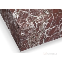 Nouveauté Meubles de maison de style moderne Décoration marbre rouge Table basse personnalisée Table de télévision en marbre
