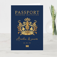 Carte d'invitation de mariage personnalisée de luxe en papier avec carte d'embarquement et ensemble d'enveloppes d'invitation de mariage
