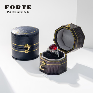 FORTE 2025 Boîte à bijoux en papier velours de luxe en forme de cœur, logo personnalisé, mini boîte à bague avec boîte extérieure - Product Image 3