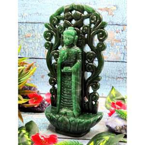 Bouddha avec une magnifique arche - sculpture artisanale du Bouddha serein et debout - cristal/reiki - 10 pouces et 1,91 kg - Product Image 1