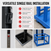 Monte-charge hydraulique intérieur/extérieur à rail de guidage pour entrepôt et ascenseur de fret monté sur puits pour la logistique des bâtiments multi-étages