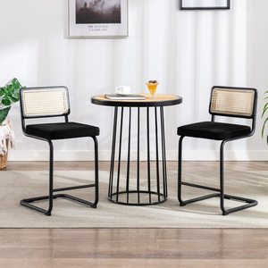 Silla <span class=keywords><strong>de</strong></span> <span class=keywords><strong>cocina</strong></span> decorativa Medieval, <span class=keywords><strong>Banco</strong></span> <span class=keywords><strong>de</strong></span> ratán con respaldo <span class=keywords><strong>alto</strong></span> <span class=keywords><strong>de</strong></span> ratán y reposapiés, moderna - Product Image 5