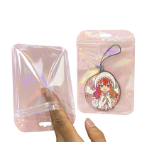 Sacs d'emballage laser couleur bonbon transparents pour accessoires, sacs en plastique à fermeture éclair