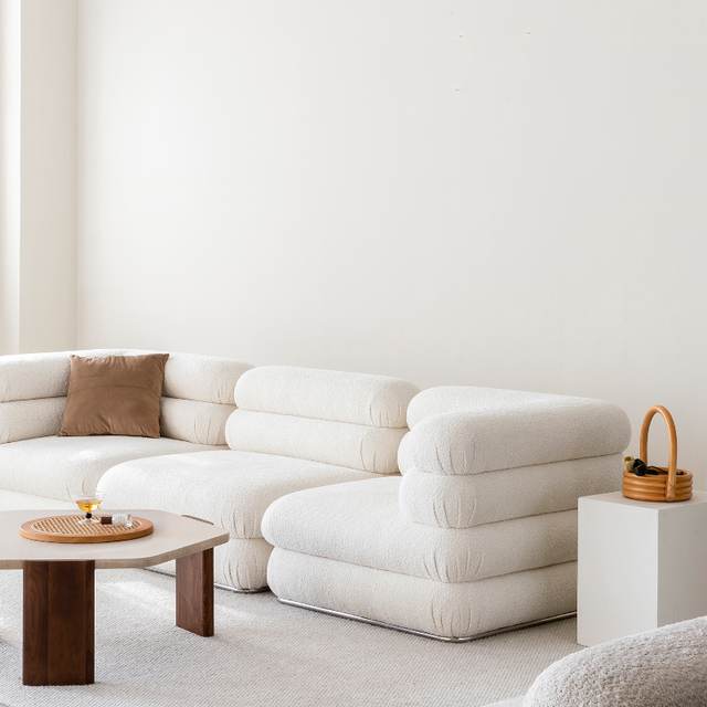 Italian-style Minimalist Stacked Sofa, Designer Version, Cream-style Light Luxury Modular Free Combination Sofa