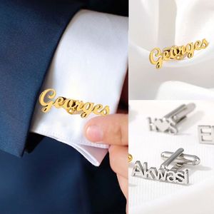 <span class=keywords><strong>Gemelos</strong></span> con nombre personalizado para hombre, <span class=keywords><strong>camisa</strong></span> francesa con <span class=keywords><strong>iniciales</strong></span> personalizadas, botones, regalos de boda, joyería para hombre - Product Image 2