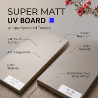 Panneau MDF UV super mat au toucher doux, anti-traces de doigts, imperméable, pour armoires de cuisine, revêtement mural intérieur d'hôtel