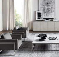 Fauteuil moderne en cuir et tissu personnalisable base en acier inoxydable luxe intérieur meubles de maison salon villa chaise de loisirs