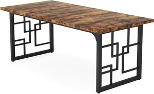 コンピュータデスクPCテーブルオフィスデスク木制ブラックメタル脚ホームオフィスのメールオーダーパッキング - Product Image 2